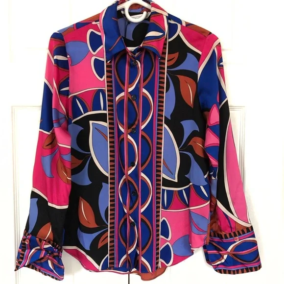 Zara Top Pucci Style Printed Blouse Size XS • BLOGGER FAVORITE •NEW WITH TAGS • - Picture 13 of 16